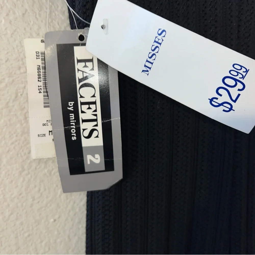 Vintage 90s Facets by mirrors black button down knit ribbed bodycon maxi dress - Picture 8 of 9